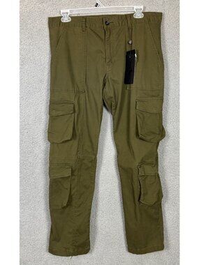 Decibel Men's Multi Pocket Twill Cargo Pants Olive Drab  Size 36W X 32L NWT's.